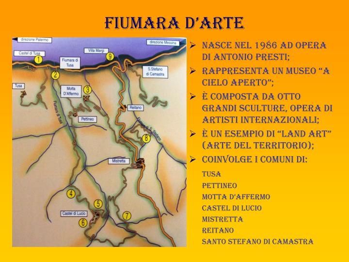 Mappa della fiumara d'arte